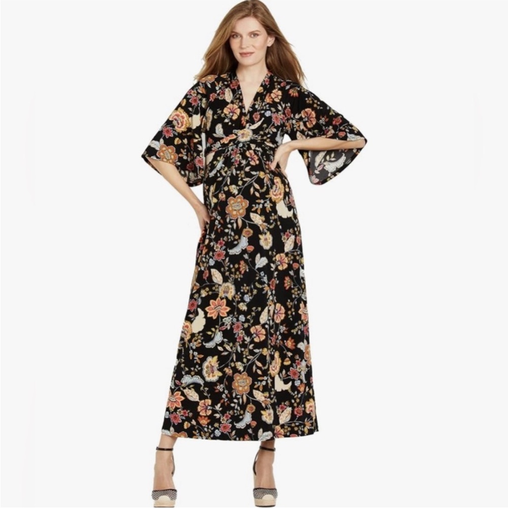 Jessica Simpson Black Floral Maxi Dress